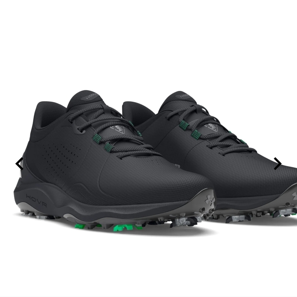 Under Armour Men's Black Athletic Shoes with Green Accents